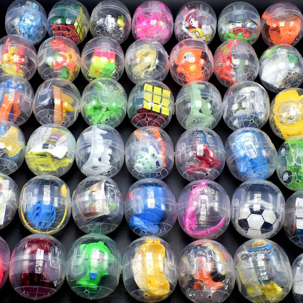 Coin Pusher Machine - Mainan Gachapon transparan, 20 buah mainan