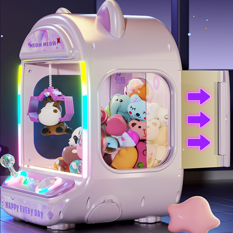 Coin Pusher Machine - Mesin Boneka Otomatis Ungu DIY, Permainan